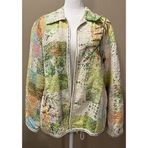 Yak Magik Quilted Patchwork Womens Jacket Lace Cottagecore Boho Western  Sz M